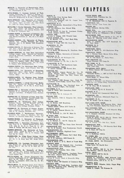 Alumni Chapters, October 1945